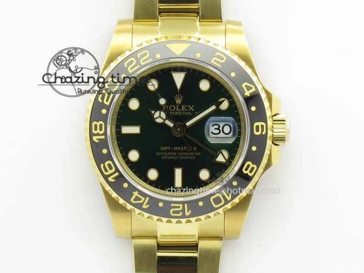 MiroTime 0216 SportInspired GMT-Master II 116718LN YG Bp-Maker Green Dial Ceramic Bezel On YG Bracelet A 3777